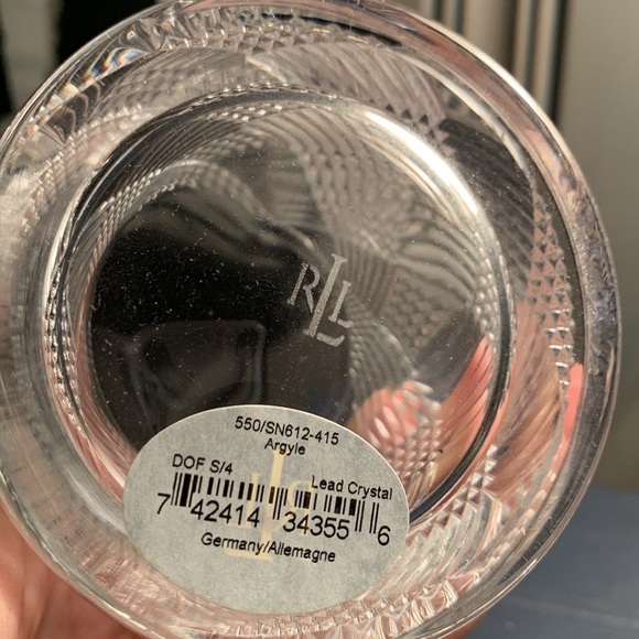 Pair of Ralph Lauren Leaded Crystal Double Old Fashioned Glasses - Argyle - Picture 10 of 15